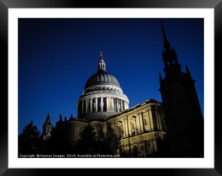 St Paul's at night Framed Mounted Print by Hannan Images
