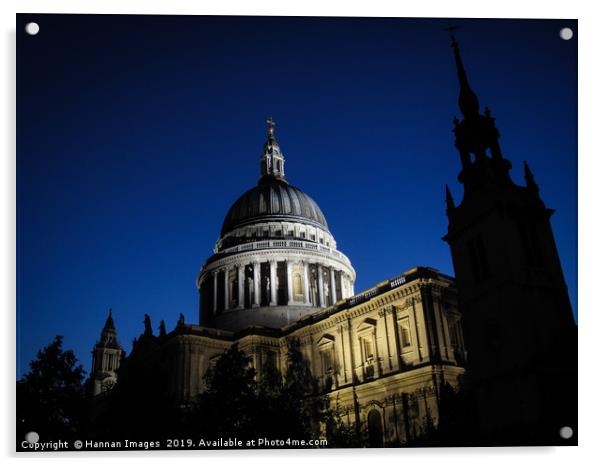 St Paul's at night Acrylic by Hannan Images