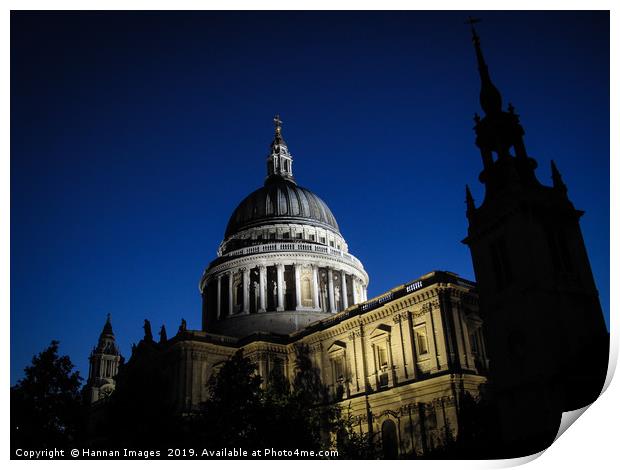 St Paul's at night Print by Hannan Images