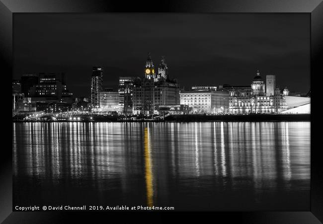 Liverpool Waterfront Selective Colour   Framed Print by David Chennell