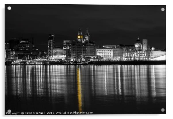 Liverpool Waterfront Selective Colour   Acrylic by David Chennell