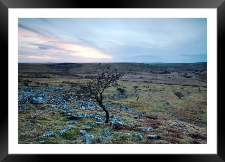 Sunset over Bodmin Moor Framed Mounted Print by CHRIS BARNARD