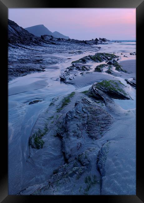 Sunset Crackington Haven Framed Print by CHRIS BARNARD