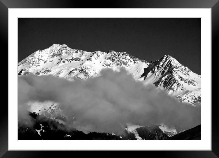 Mont Blanc from La Tania 3 Valleys French Alps Framed Mounted Print by Andy Evans Photos