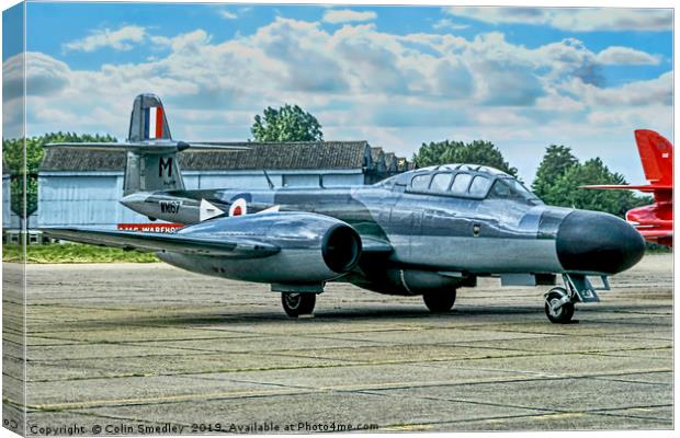 Gloster Meteor NF.11 WM167/M G-LOSM Canvas Print by Colin Smedley