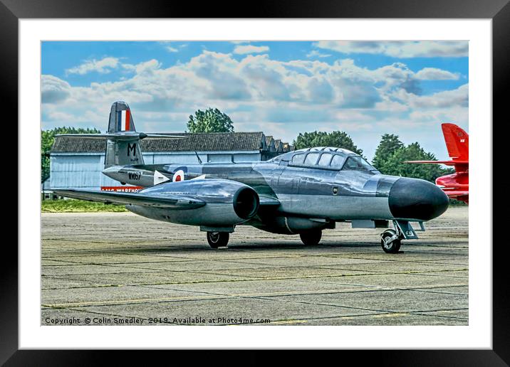 Gloster Meteor NF.11 WM167/M G-LOSM Framed Mounted Print by Colin Smedley
