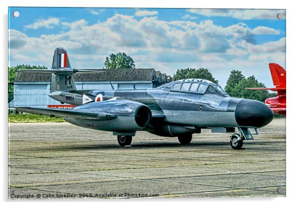 Gloster Meteor NF.11 WM167/M G-LOSM Acrylic by Colin Smedley