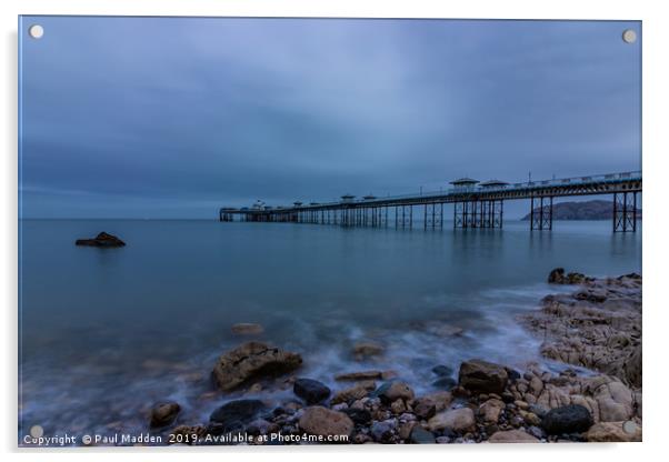 Llandudno Pier From The Bay Acrylic by Paul Madden