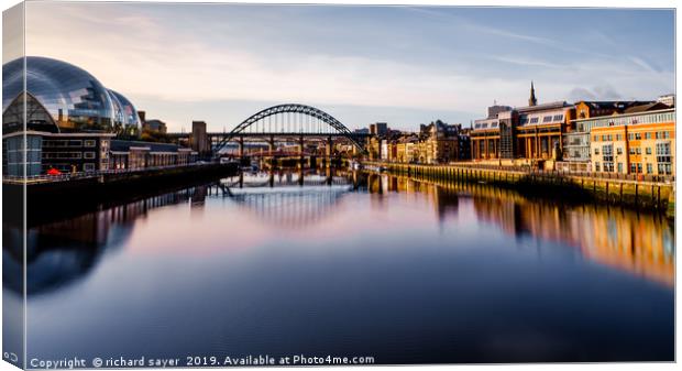 The Enchanting Nightlife of Newcastle Canvas Print by richard sayer