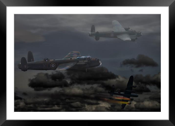 Avro Lancasters_ The Heros Fall Framed Mounted Print by Rob Lester