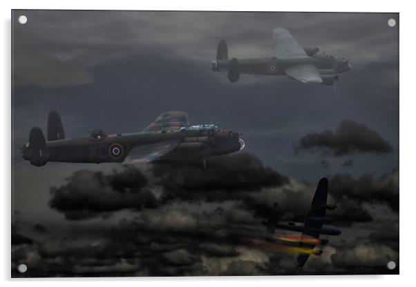 Avro Lancasters_ The Heros Fall Acrylic by Rob Lester