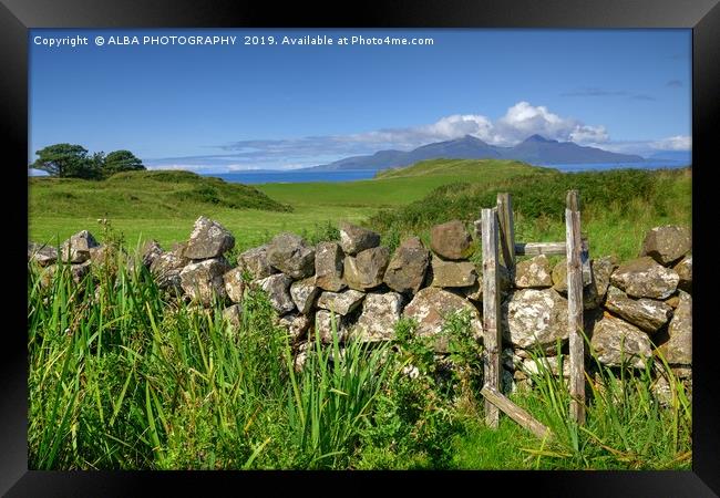 Overlooking Isle of Rum, Small Isles, Scotland Framed Print by ALBA PHOTOGRAPHY