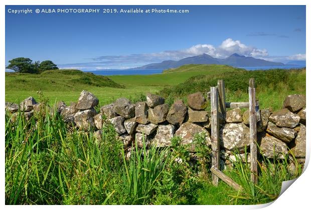 Overlooking Isle of Rum, Small Isles, Scotland Print by ALBA PHOTOGRAPHY