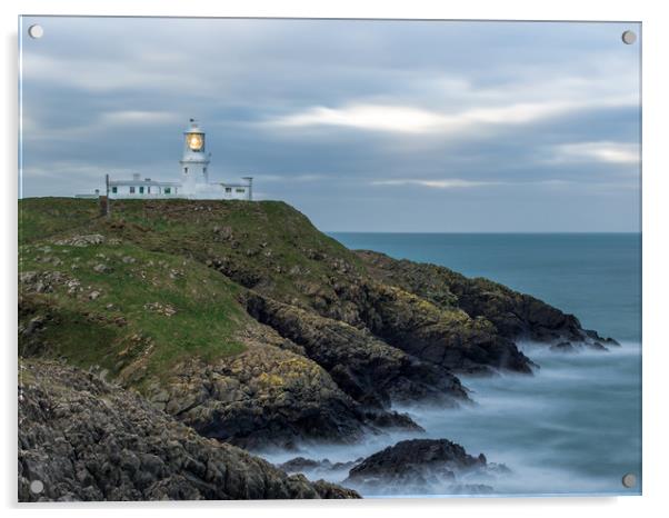 Strumble Head Lighthouse, Pembrokeshire. Acrylic by Colin Allen