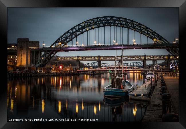 Moody Quayside Framed Print by Ray Pritchard