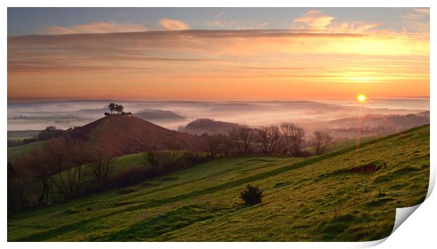 Colmer's Hill Panorama Print by David Neighbour