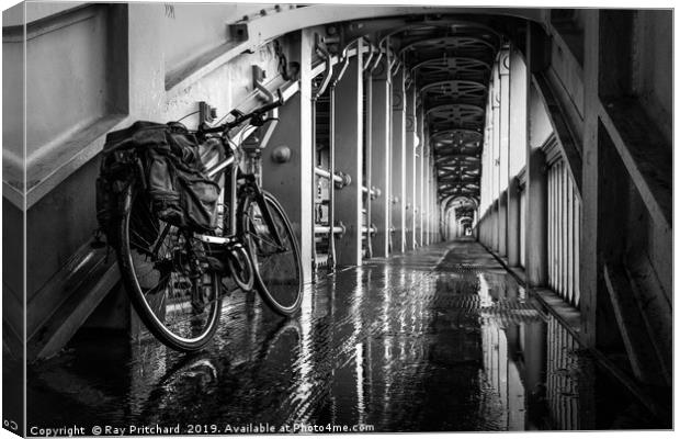 Bike on the High Level Bridge Canvas Print by Ray Pritchard