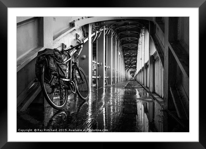 Bike on the High Level Bridge Framed Mounted Print by Ray Pritchard