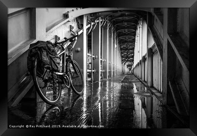 Bike on the High Level Bridge Framed Print by Ray Pritchard