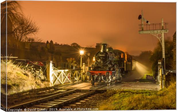 78022 waiting at Oakworth station on the KWVR Canvas Print by David Oxtaby  ARPS