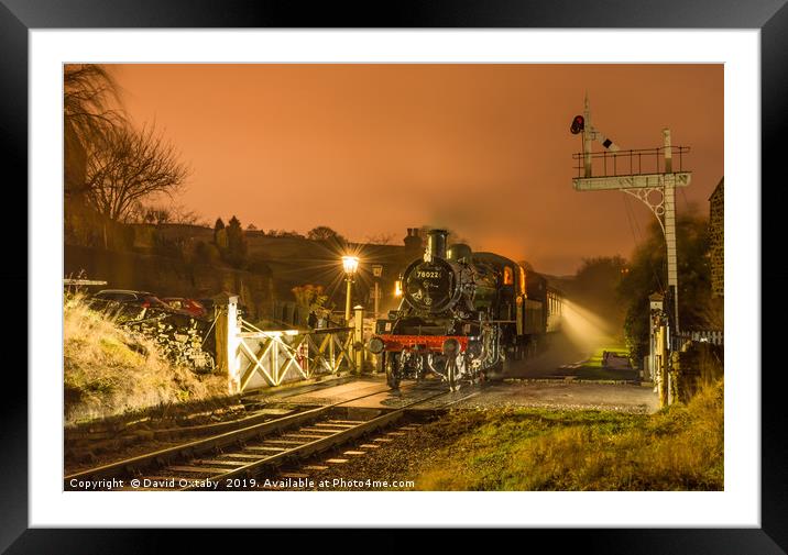 78022 waiting at Oakworth station on the KWVR Framed Mounted Print by David Oxtaby  ARPS
