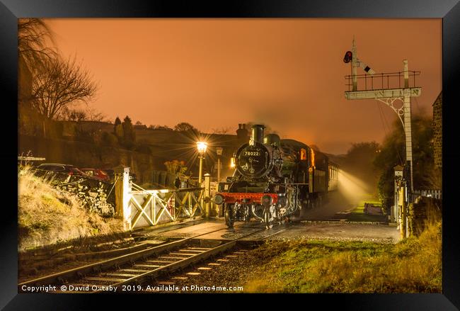 78022 waiting at Oakworth station on the KWVR Framed Print by David Oxtaby  ARPS