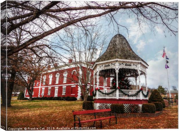 Iron County Courthouse and Gazebo Canvas Print by Frankie Cat