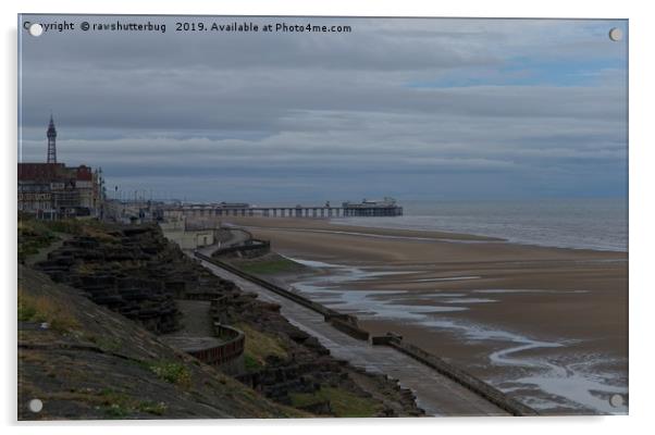 Blackpool Beach Acrylic by rawshutterbug 