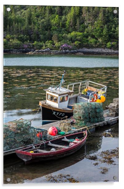Fishing Boat in Plockton, Scotland Acrylic by Arterra 