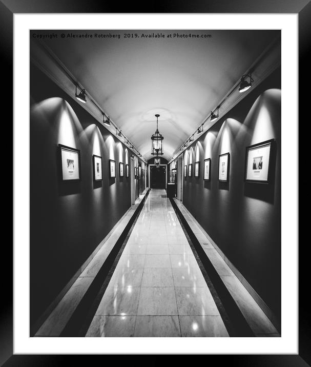 Wide angle long corridor diminishing perspective Framed Mounted Print by Alexandre Rotenberg
