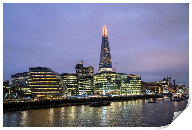 Cityhall and Shard Print by peter schickert