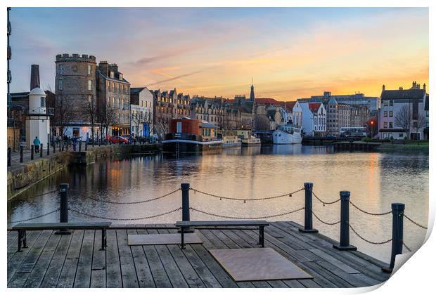 Pastel coliurs at the Shore, Leith Print by Miles Gray