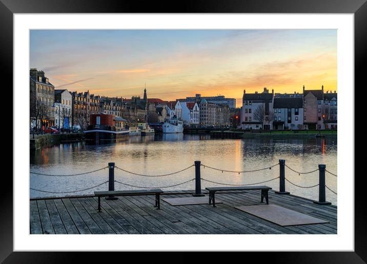 Pastel coliurs at the Shore in Leith, Edinburgh Framed Mounted Print by Miles Gray