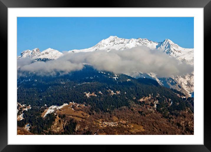 Mont Blanc from La Tania 3 Valleys French Alps Framed Mounted Print by Andy Evans Photos