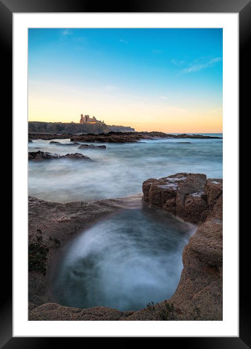 Tantallon Castle at Sunset from Seacliffe Beach Framed Mounted Print by Miles Gray