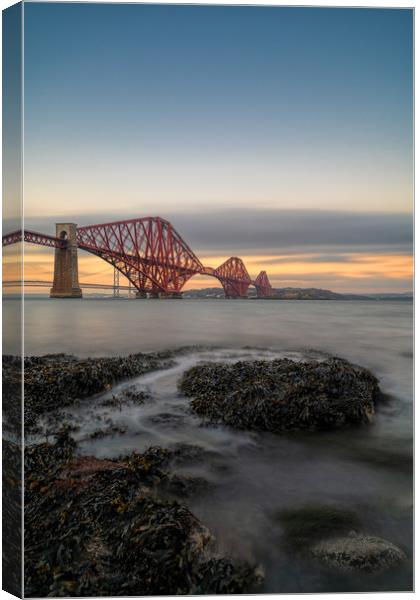 Forth Bridge at High Tide Canvas Print by Miles Gray