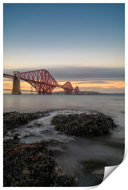 Forth Bridge at High Tide Print by Miles Gray
