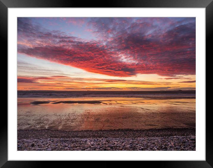 Glorious Sunset at Newgale. Framed Mounted Print by Colin Allen