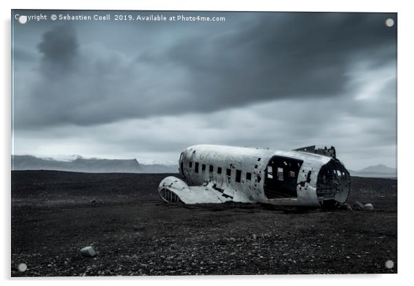 DC3 plane crash Acrylic by Sebastien Coell