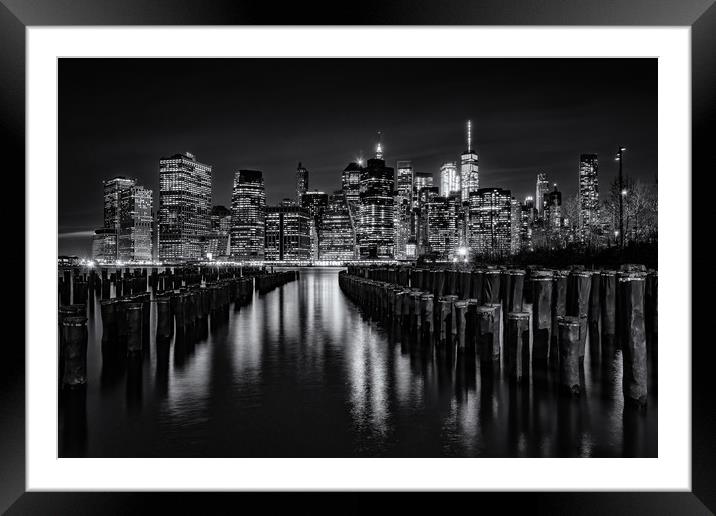 Darkness In New York City Framed Mounted Print by Chris Curry