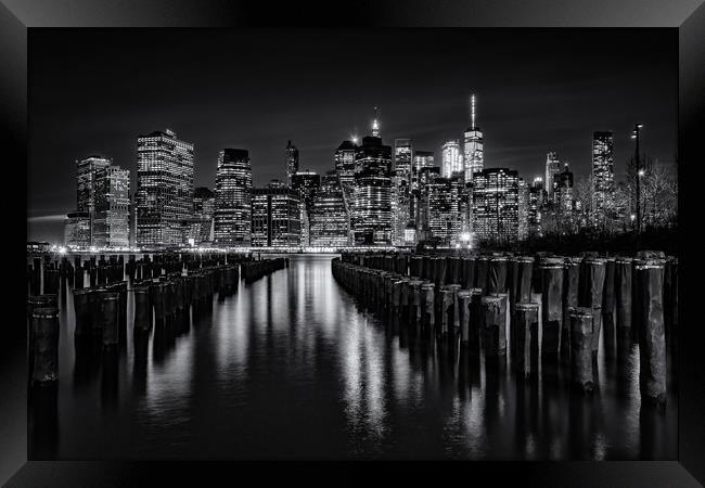 Darkness In New York City Framed Print by Chris Curry