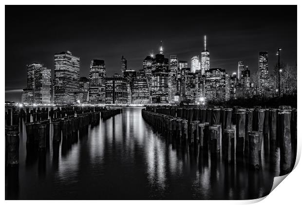 Darkness In New York City Print by Chris Curry