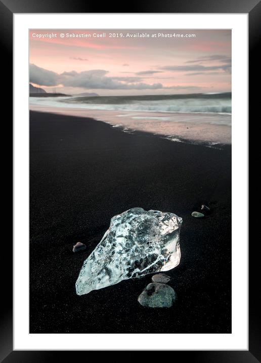 diamond beach iceland Framed Mounted Print by Sebastien Coell