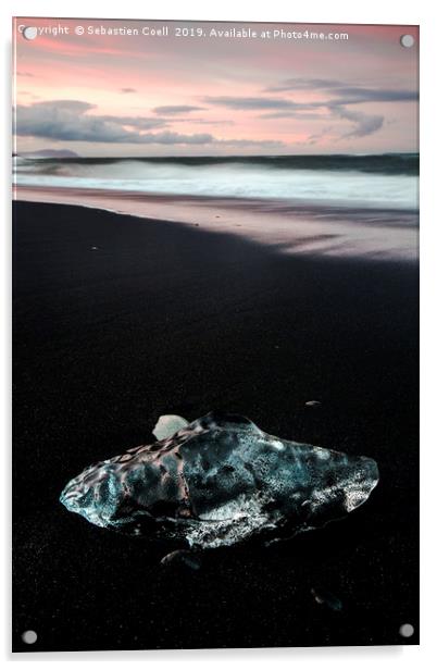 diamond beach iceland Acrylic by Sebastien Coell