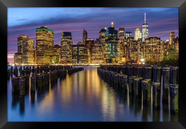 Bright Lights of New York City Framed Print by Chris Curry