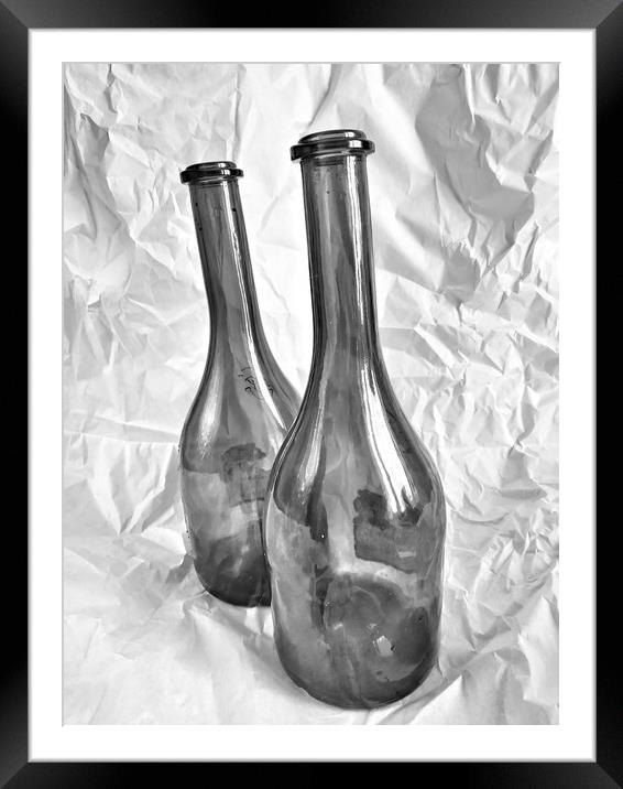 Two wine bottles Framed Mounted Print by Larisa Siverina