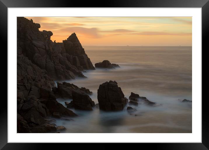 Sunrise over Hella Point Gwennap Head Framed Mounted Print by CHRIS BARNARD