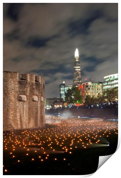 Tower of London Beyond The Deepening Shadow Print by Andy Evans Photos
