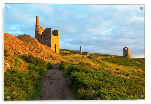 West Wheal Owles Engine House Botallack Acrylic by CHRIS BARNARD