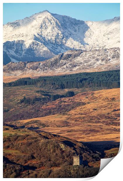 Snowdon and Dolwyddelan castle Print by Rory Trappe